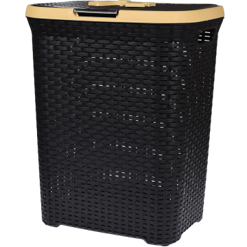 Cos pentru rufe mic Inaplast, impletit, plastic, maro, 43 x 51 x 33 cm
