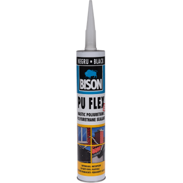 Mastic poliuretanic Bison PU Flex, negru, 300 ml
