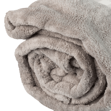 Patura pufoasa Coral Fleece, poliester, gri antracit, 150 x 200 cm