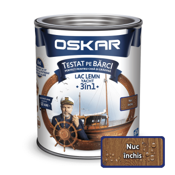 Lac pentru lemn Oskar Yacht, nuc inchis, interior/exterior, 2.5 L