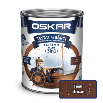Lac pentru lemn Oskar Yacht, teak african, interior/exterior, 2.5 L