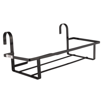 Suport jardiniera cu agatatori, 50 cm, fier forjat, negru