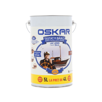 Lac lucios pentru lemn 3 in 1 Oskar Yacht, trandafir, 5 l