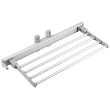 Suport pentru pantaloni cu glisiera cu bile, aluminiu/plastic, argintiu mat, 454 x 183 x 200 mm