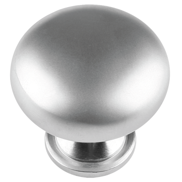Buton rotund, zamac, argint satinat, Ø 34 mm