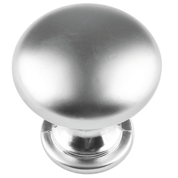 Buton zamac, finisaj satin argintiu, rotund, 29 mm