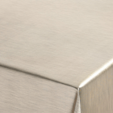 Fata de masa, model striat in relief, pvc auriu, 140 cm