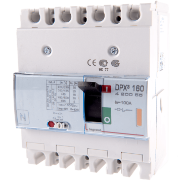Disjunctor DPX3 25000 Legrand 420056, 4P, 125A