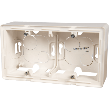 Doza dubla pentru montaj aparent Legrand 754192, 2 posturi, IP2X, alb