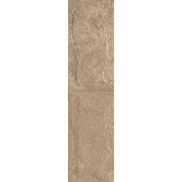 Gresie portelanata interior-exterior Kai Ceramics Samos, bej, aspect de piatra, finisaj rustic, 15,5 x 60,5 cm