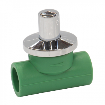 Robinet de trecere incastrat PPR Hausterm, cu ventil, verde, 25 mm