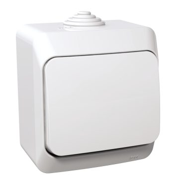 Intrerupator cruce, Scheinder WDE000570, IP44, montaj aparent, alb, 79 x 64 x 48 mm