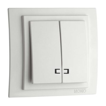 Intrerupator dublu cu LED Larissa, IP20, alb
