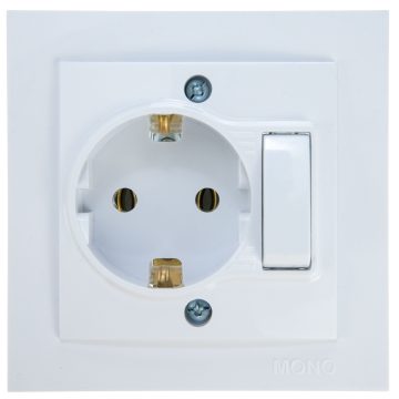 Priza mobilier cu intrerupator, Despina, Lohuis, ingropat/ST, alb, IP20