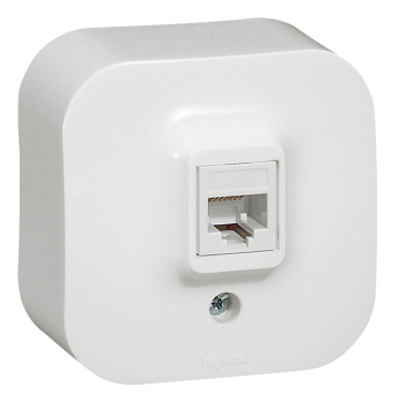 Priza date RJ45 UTP cat 5 E Forix, Legrand 782424, alb, montaj aplicat
