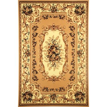 Covor clasic Gold 235/123, polipropilena BCF, bej-maro, 60 x 110 cm