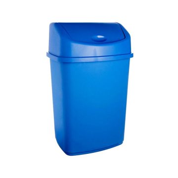 Cos gunoi batant Inaplast Lotus, plastic, albastru, 35 l