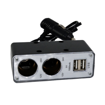 Stecher auto cu 4 iesiri, Carmax, 12/24V