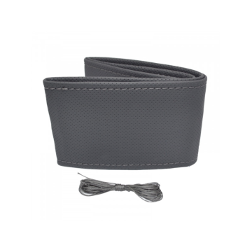 Husa volan auto cu snur Otom, gri, 37-39 cm