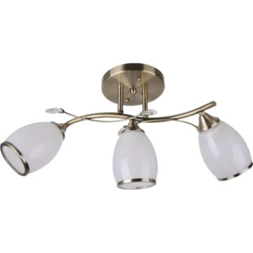 Lustra Drop 3 LY-3050, 3 x E27, 60W, alb + auriu
