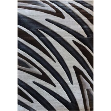 Traversa, Runner Geo Hand Carved, bej/ maro/negru, 0.8 m