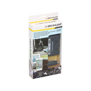 Stecher auto cu 5 iesiri, Dunlop, 12/24V