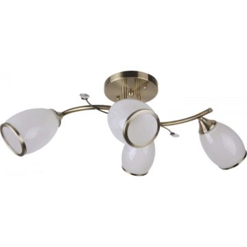 Lustra Drop 4 LY-3051, 4 x E27, 60W, alb + auriu