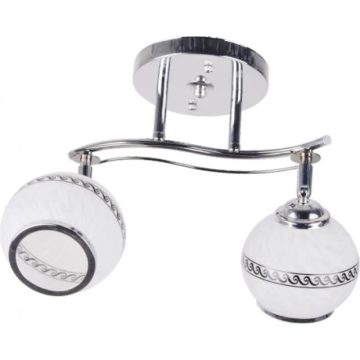 Plafoniera Klausen Flood 2, 2 x E27, metal + abajururi sticla, IP20
