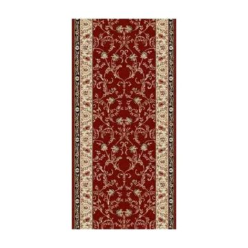 Traversa Lotus 523/210, polipropilena heat-set, rosu, 100 cm