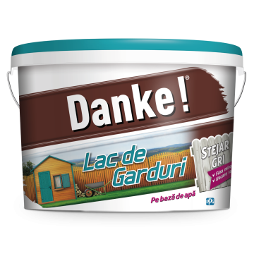 Lac pentru garduri din lemn Danke, stejar gri, pe baza de apa, 4l