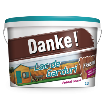 Lac pentru garduri din lemn Danke, frasin, pe baza de apa, 8l