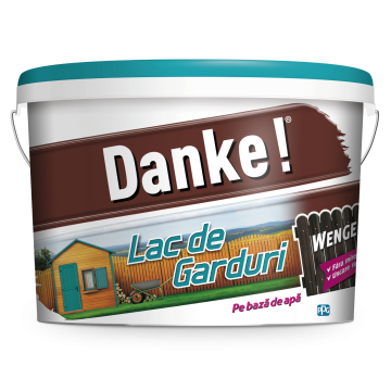 Lac pentru garduri din lemn Danke, wenge, pe baza de apa, 4l