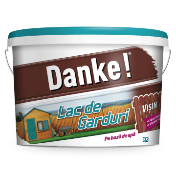 Lac pentru garduri din lemn Danke, visin, pe baza de apa, 4l