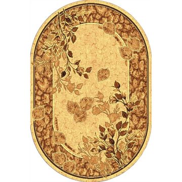 Covor clasic Gold 303/12 O, polipropilena BCF, bej-maro, 60 x 110 cm