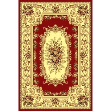 Covor clasic Gold 235/22, polipropilena BCF, rosu/bej, 60 x 110 cm