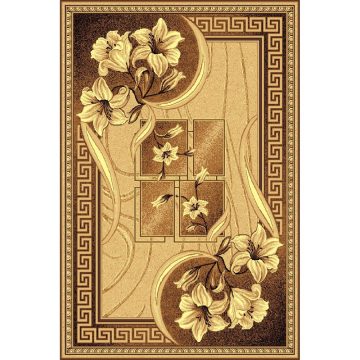 Covor clasic Gold 364/12, polipropilena BCF, bej-maro, 60 x 110 cm