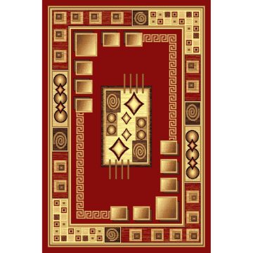 Covor clasic Gold 364/22, polipropilena BCF, rosu-bej, 160 x 225 cm