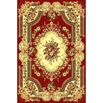 Covor clasic Gold 047/22, polipropilena BCF, rosu-bej, 250 x 350 cm