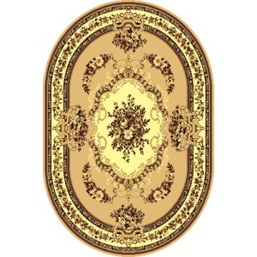Covor clasic Gold 047/12 O, polipropilena BCF, bej-maro, 180 x 250 cm