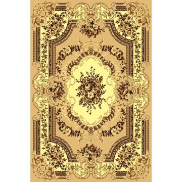 Covor clasic Gold 047/12, polipropilena BCF, bej-maro, 80 x 150 cm