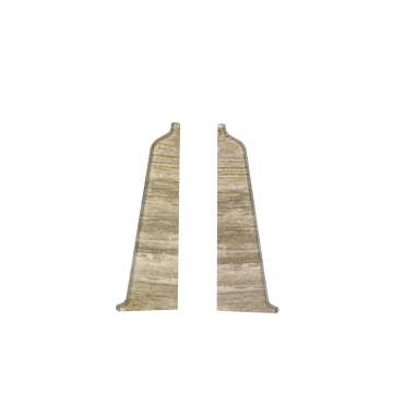 Set terminatie plinta parchet stanga/dreapta Korner Evo 70, stejar Husky, PVC, 70 x 20.7 mm, 2 bucati/set