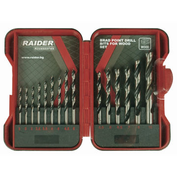 Set 15 burghie Raider, mandrina standard, pentru lemn, 3-10 mm