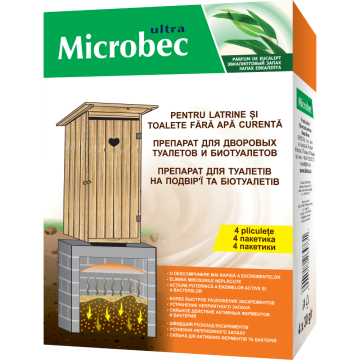 Pulbere pentru latrine si toalete fara apa curenta Bros Microbec Ultra, 4 pliculete