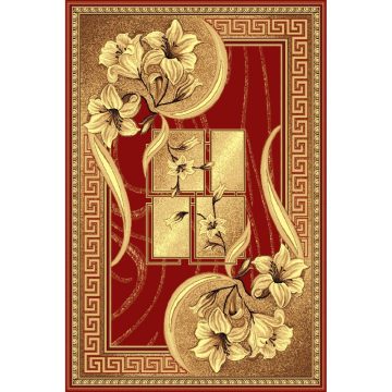 Covor clasic Gold 365/22, polipropilena BCF, rosu-bej, 80 x 150 cm