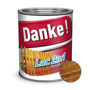 Lac pentru lemn 2 in 1, Danke!, stejar, interior/exterior, 2.5L