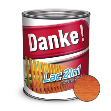 Lac pentru lemn 2 in 1, Danke!, mahon, interior/exterior, 2.5L