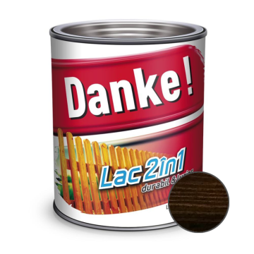 Lac pentru lemn 2 in 1, Danke!, abanos, interior/exterior, 2.5L