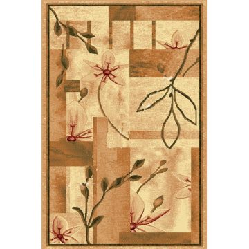 Covor modern Lotus 1510/100, polipropilena heat-set, model floral bej-maro, 150 x 230 cm