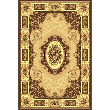 Covor clasic Gold 242/12, polipropilena BCF, bej-maro, 60 x 110 cm