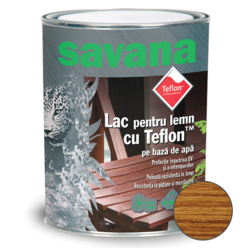 Lac acrilic pentru lemn Savana, stejar, pe baza de apa, interior / exterior, 0.75 L
